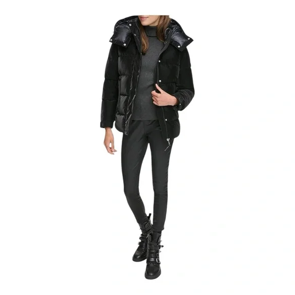 Dkny Women's Black Puffer Jacket - Picture 4 of 7